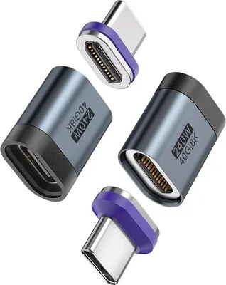 Immagine prodotto di INF Adattatore Magnetico Type-C 24Pin 8K/40Gbps 240W con Testa Magnetica Type-C