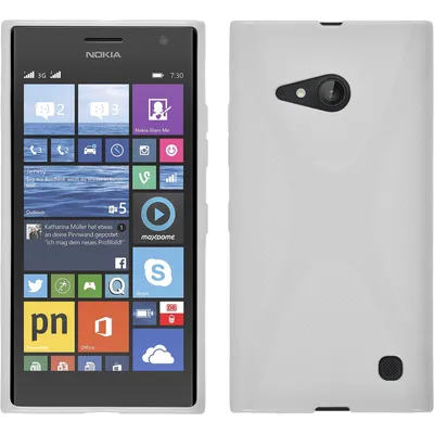 Produktbild von PhoneNatic Case kompatibel mit  Nokia Lumia 730 - weiß Silikon Hülle X-Style + 2 Schutzfolien