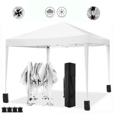 Zdjęcie produktu dla składany pawilon zewnętrzny 3x3m Pop Up, trwały namiot pawilonowy, góra z otworem wentylacyjnym, wodoodporny, ochrona UV 50, biały