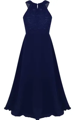 Zdjęcie produktu dla Elegancka koronkowa sukienka dla dziewczynek w rozmiarze 116 cm - idealna na uroczyste okazje, wesele, chrzciny, długa sukienka