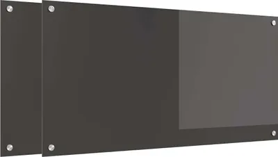 Immagine prodotto di vidaXL Alzatina da cucina 2 pezzi Grigio scuro 100 x 50 cm Vetro temperato