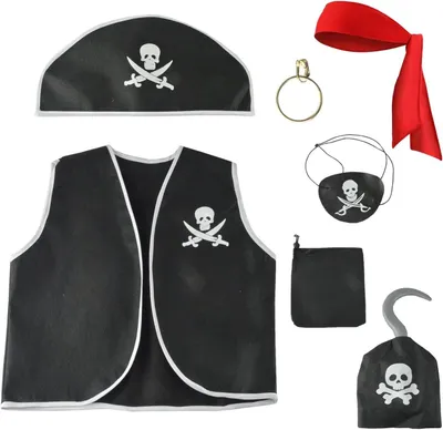 Produktbild von Piratenkostüm Set Kinder, Verkleidung mit Zubehör, 1 Set, für Halloween
