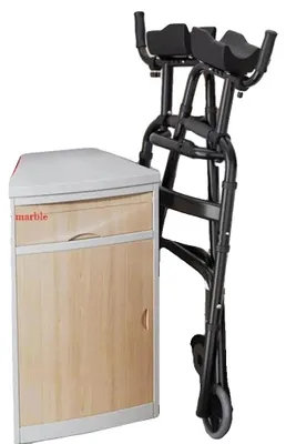 Immagine prodotto di Deambulatore per l'avambraccio, in alluminio, con regolazione dell'altezza su 7 livelli, ruote da 12,7 cm (5 pollici), capacità di carico massima dell'utente: 136 kg (300 libbre), dimensioni: 71 x 30 x 18 cm (28 x 12 x 7 pollici)