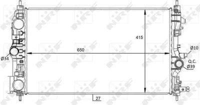 Produktbild von NRF 59076 Kühler Wasserkühler Motorkühler für OPEL INSIGNIA Caravan ZAFIRA TOURER C (P12) INSIGNIA INSIGNIA Stufenheck für VAUXHALL