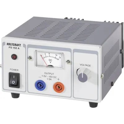 Productafbeelding van Laboratoriumvoeding, instelbaar VOLTCRAFT PS-1152 A, 1.5 - 15 V, 1.5 - 1 A, 22.5 W, aantal uitgangen: 1 x