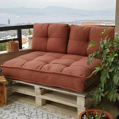 Image de Canapé Coussin de canapé Canapé rembourré Canapé en tissu Marron Salon moderne
