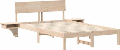 Zdjęcie produktu dla Łóżko Drewniane 135x190 Brązowe Rama Łóżka ze Stelażem do Sypialni