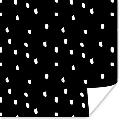 Produktbild von MuchoWow® Poster Schwarz - Weiß - Design - Punkte 75x75 cm - Wand Dekoration
