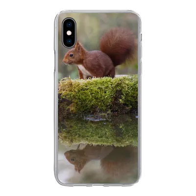 Produktbild von MuchoWow® Handyhülle Schutzhülle Hülle für iPhone Xs Waldtiere - Wasser - Moos Silikon Softcase Handy Hülle - Handytasche