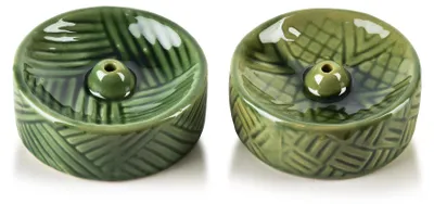 Immagine prodotto di Set di 2 portacenere per incenso, dimensioni 7x7x3 cm, colore verde