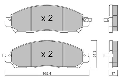 Produktbild von AISIN Bremsbeläge Satz Vorne Bremsklötze für NISSAN NP300 Navara Pickup (D23) BPNI-1020