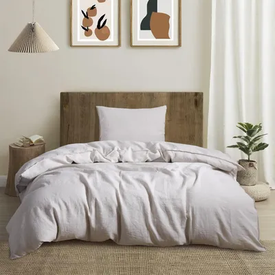 Leinen Bettwäsche 135x200 cm, 2-teilig, natur, mit Reißverschluss