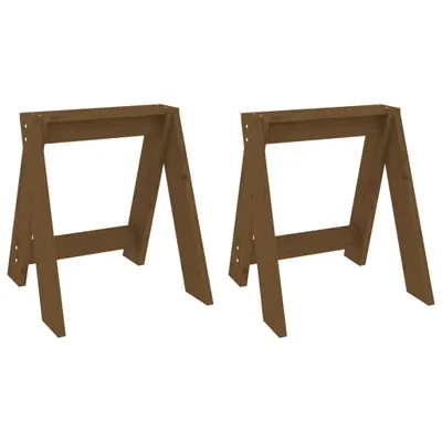 Produktbild von vidaXL Hocker 2 Stk. Honigbraun 40x40x45 cm Massivholz Kiefer