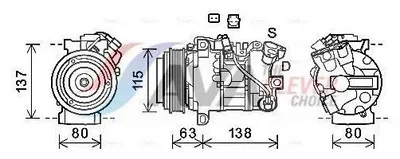 Obrázok produktu pre AVA COOLING SYSTEMS RTAK630 6SBU16C Klimatizácia Kompresor PAG 46 R134a pre RENAULT MEGANE III Grandtour (KZ0/1) Scénic III (JZ0/1) MEGANE CC