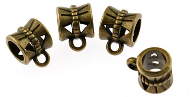 Produktbild von Vintageparts 10 Zwischenperlen mit Aufhängung, antik bronze, 7 mm
