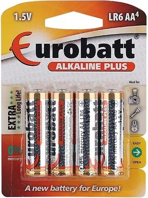 Obrázek produktu pro Baterie ALKALINE PLUS LR6 AA, 1,5 V, 4 ks.
