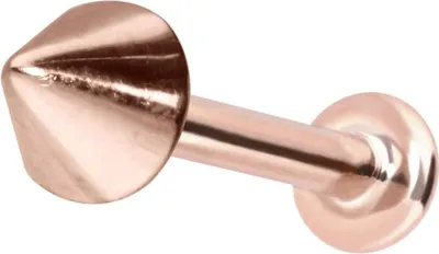 Produktbild von Ohrpiercing, Nasenpiercing 14 Karat Gold Labret mit Innengewinde SPITZE 14 Karat | RoséGold Stablänge: 7mm - Stabstärke: 1mm