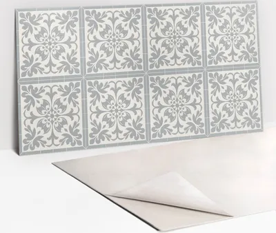 Produktbild von Zartes Ornament – PVC Wandpaneele – Selbstklebende Wandfliesen – Dekopaneele selbstklebend – Vinyl Wandverkleidung  – Wanddeko selbstklebend – 100x50 cm