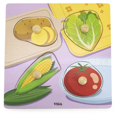 Zdjęcie produktu dla VIGA Drewniane Puzzle z Pinezkami Warzywa