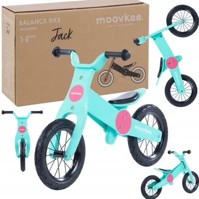 Image de COIL Vélo de course, Vélo d'apprentissage, Vélo de course pour enfants, Poussette, Vélo d'équilibre, Cadre en bois, Roue 12 pouces - Pneus "increvables", à partir de 3 ans, Bleu
