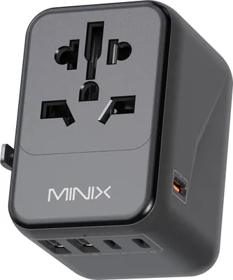 Produktbild von MINIX TP35 Universal-Reiseadapter mit 35 W PD-Anschluss Internationale AC-Steckdose mit USB-A- und USB-C-Anschlš¹ssen Netzstecker Reise-Wandladeger?t Weltweite AC-Steckdose