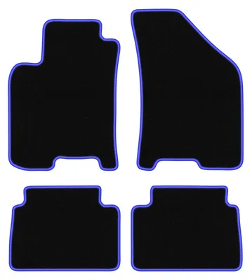 Produktbild von Fußmatten Velours Schwarz/Blau für Chevrolet Lacetti 2003-2012 Set 4-tlg