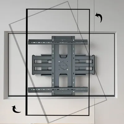 Immagine prodotto di Supporto a muro girevole per televisore, adatto per schermi da 55-95 pollici, con rotazione di 90°, supporto verticale girevole, inclinabile, per televisori fino a 60 kg, standard VESA 600