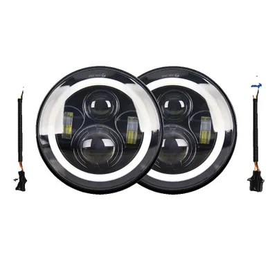 Obrázok produktu pre 7" LED svetlomety, 50W diaľkové svetlá, 30W stretávacie svetlá, 2-dielne
