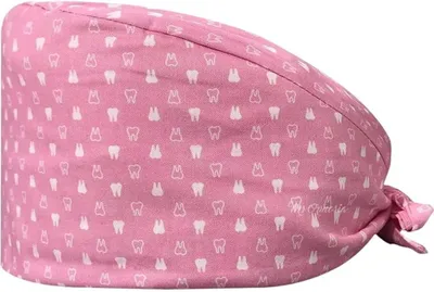 Produktbild von Damen-Kasackhaube mit Schweißband, verstellbarem elastischem Bouffant und atmungsaktivem Material für den täglichen Pflegeeinsatz