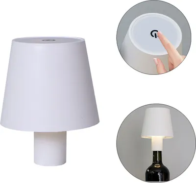 Image de Lobwerk Lampe bouteille Lampe de table Lampe de table tactile à intensité variable pour décoration intérieure et extérieure Bar Restaurant