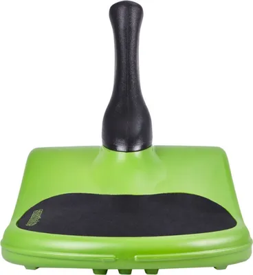 A green and black cleaning tool with a handle, shown against a white background.