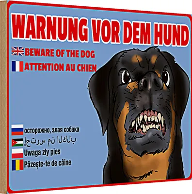 Produktbild von Holzschild Warnung vor Hund 30x20cm of dog