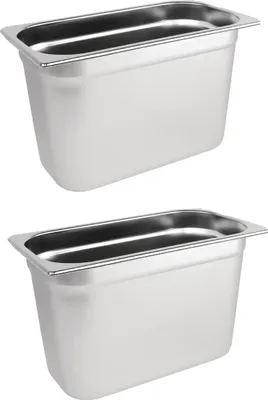 Produktbild von Vogue GN-Behälter GN1/3 - 20cm - 2 Behälter - Edelstahl