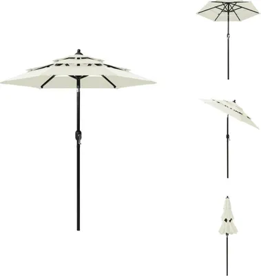 Immagine prodotto di vidaXL Ombrellone con palo in alluminio a 3 strati color sabbia 2 m - Ombrelloni e tende da sole