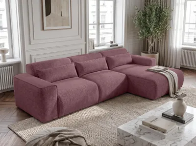 Produktbild von AX LIVING Wohnlandschaft mit Schlaffunktion Ruyam Altrosa Sofa 310 cm R