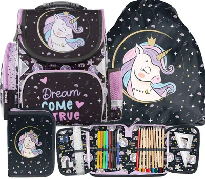 Immagine prodotto di Zaino Unicorno Ergonomico Set zaino scolastico in 3 pezzi Zaino UNICORN per bambine