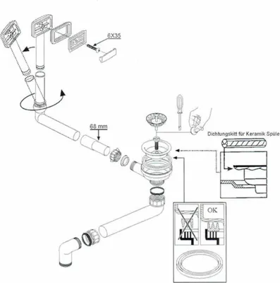 Produktbild von Systemceram KeraDomo Systemceram KeraDomo Ablaufgarnitur 1 Becken