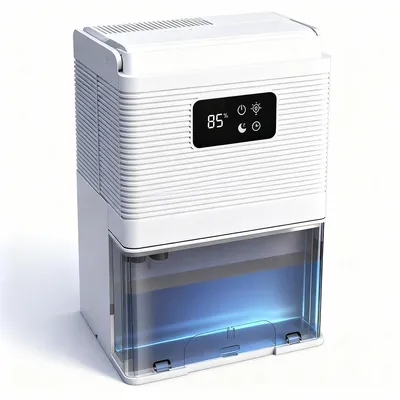Produktbild von Lufttrockner, 100W Entfeuchter, Feuchtigkeitsabsorber, elektrischer Luftentfeuchter, 3L Raumentfeuchter mit Funktion Schlafmodus, weiß