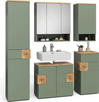 Produktbild von Badmöbel-Set Vicco Eden Grün 5 Teile, Model 59873
