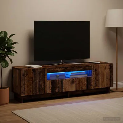 Immagine prodotto di Maison Exclusive - Mobile TV LED, dimensioni 153 x 35 x 43 cm, realizzato in legno massello e pannelli di legno