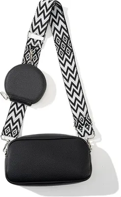 Produktbild von INF Stilvolle Kunstleder Schulter-Umhängetasche für Damen Schwarz