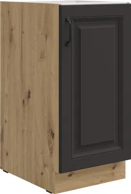 Produktbild von Unterschrank 40 cm Stilo Grau + Eiche Artisan Küchenzeile Küchenblock Küche
