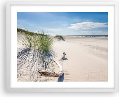 Produktbild von Gerahmtes Poster - Weißer Rahmen - Mrzezyno Strand Meer - 50x40 cm - Wand Bild - Wanddeko - Wandbilder - Kunstposter - Wandposter - Bilderrahmen - Bilder - Kunstdruck - Wandbild - P2WAA50x40-4281
