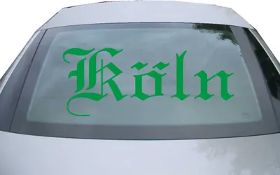 Produktbild von Indigos UG - Aufkleber Heckscheibe & Motorklappe DE6528 - grün - 600x240 mm - Stadt Köln - Auto Scheiben Fenster Heckklappe Tuning Racing JDM - Die cut