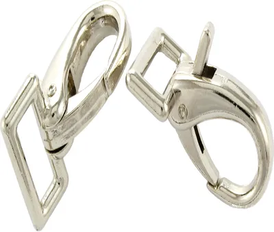 Produktbild von 10 Schnappkarabiner Vernickelt 56 x 33mm Gurtbreite: 23mm Karabinerhaken