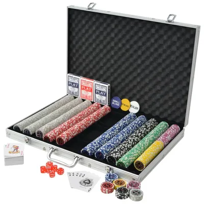 Produktbild von vidaXL Poker Set mit 1.000 Laserchips Aluminium