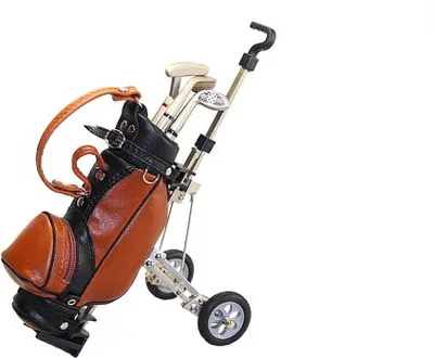 Produktbild von Golf Cart mit Bag und 3 Kugelschreiber ohne Uhr Braun/Schwarz