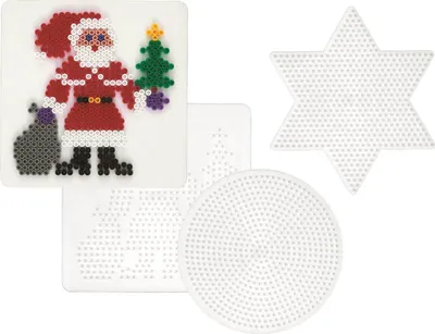 Produktbild von Hama Stiftplatten-Set Weihnachten, weiß für Midi-Bügelperlen