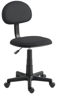 Zdjęcie produktu dla Krzesło biurowe - Ergonomiczne krzesło obrotowe - Regulowana wysokość - Bez podłokietników - Z kółkami - Tapicerowane - Obrotowe - Czarny kolor