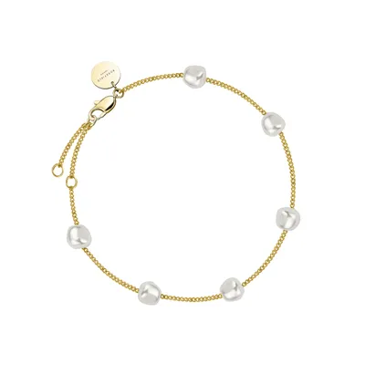 Zdjęcie produktu dla Piękna pozłacana bransoletka z perłami Essentials JBLPG-J603